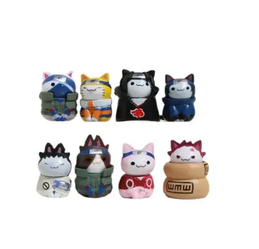 8 miniaturas naruto gato 3cm R$ 50,00