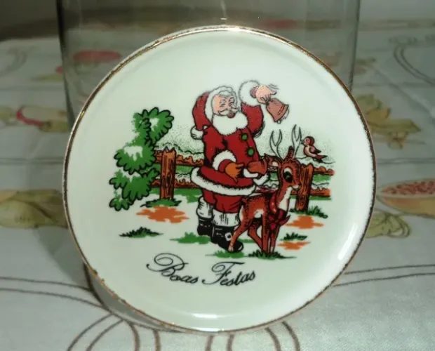 Porta Descanso Porcelana Papai Noel 9 Cm