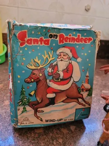 Raridade! Brinquedo Papai Noel na Rena 