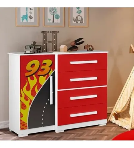 Comoda McQueen vermelha - Pronta entrega 