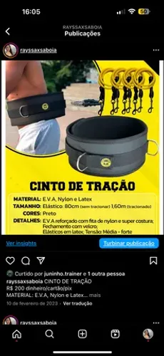 CINTO DE TRAÇÃO R$ 200