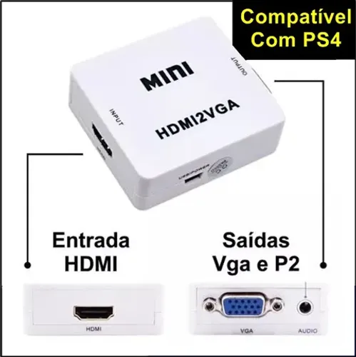 conversor hdmi para vga com saída de áudio com USb