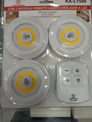 Kit 3 lâmpadas led com controle Multifuncional
