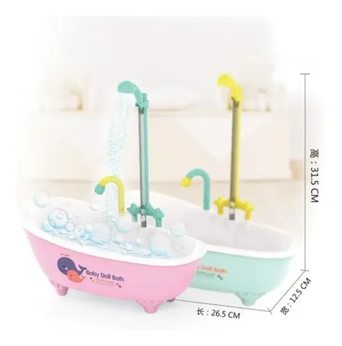 Banheira Com Chuveirinho Sai Agua Brinquedo Fu3190 Thanks Ba