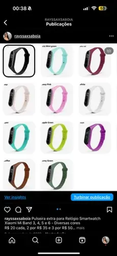 Pulseira extra para Relógio Smartwatch Xiaomi Mi Band 3, 4, 5 e 6 