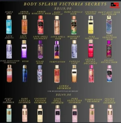 Body Splash e Creme Victoria's Secret - Diversos Aromas