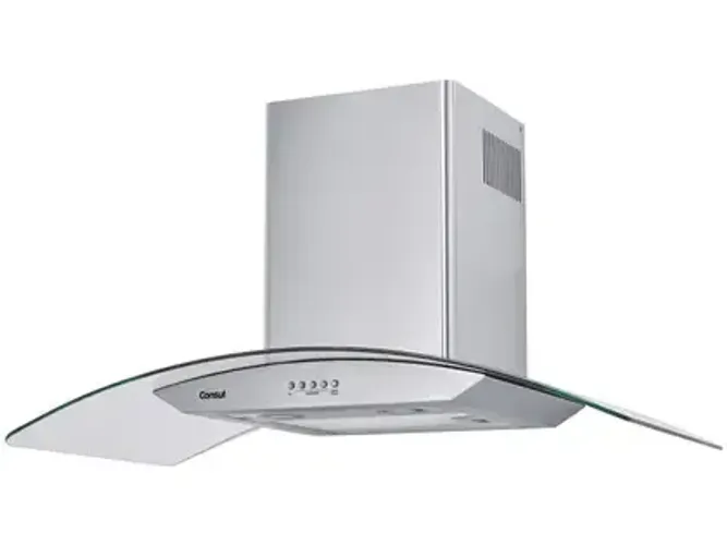 (NOVO) Coifa de Parede Consul 90cm Inox 5 e 6 Bocas - Vidro Curvo 