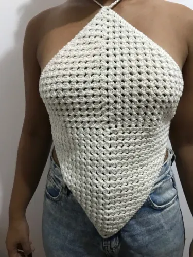 Cropped de crochê