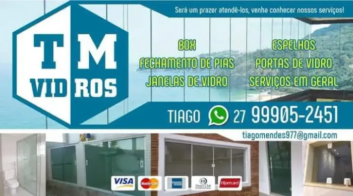Vidraçaria TM Vidros - Espelhos, portas de vidro e mais!