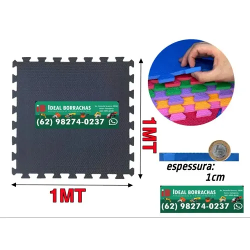 Tatame EVA piso tapete 1mt x 1mt x 10mm - cores variadas