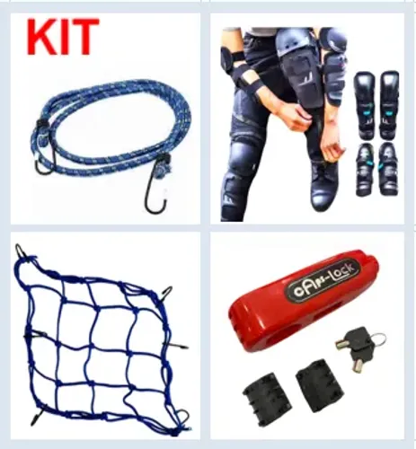 Kit ( Proteção Motoqueiro+ Trava Manete + Estique + Tela Aranha) p/ Moto Bike z1038 