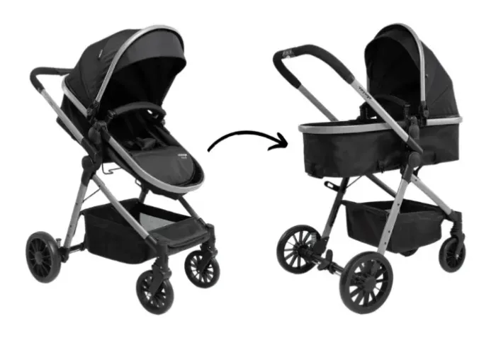 Carrinho Passeio Bebê Até 15kgs Moisés Prestige Preto Voyage