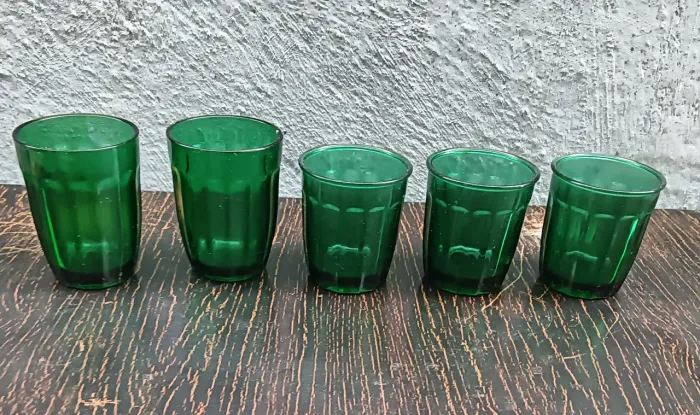 5 COPOS ANTIGOS *ANOS 70* NADIR FIGUEIREDO VERDES VINTAGE