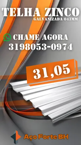 TELHA DE ZINCO GALVANIZADA 043MM