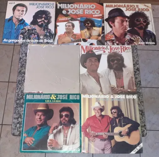 Lps - Milionário e José Rico - lote com 07 discos de vinil - música sertaneja