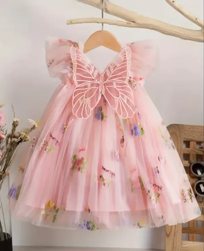 Vestido Rosa pra aniversário de 1 Ano