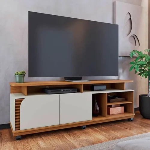 Rack moderno para TV com design clean e funcional