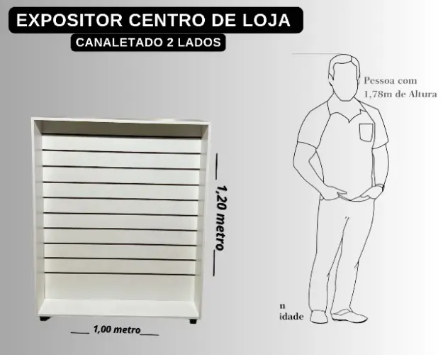 expositor centro de loja MDF ?(Canaletado 2 lados) Novo R$ 700