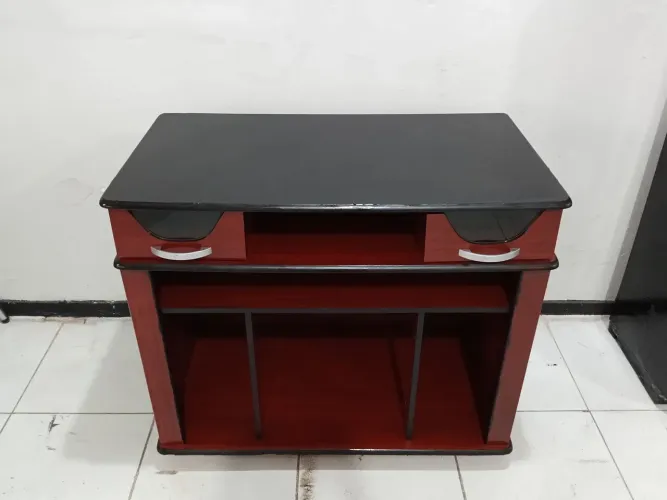 Rack com 2 Gavetas e Rodinhas em MDF