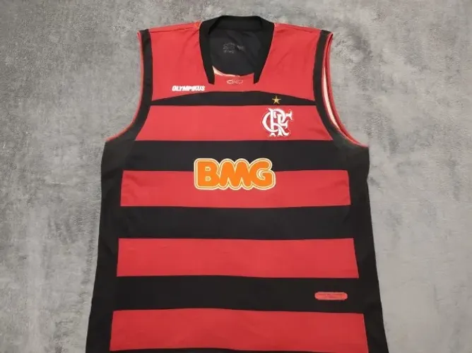 Camisa Oficial Flamengo Olympikus 2011, Regata Basquete, tamanho GG (62x81cm).