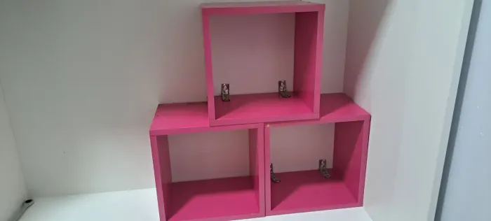 Prateleiras Cubo Rosa Decorativas