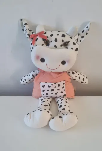 Boneca Vaquinha em Malha 100% Algodão - 50x24 cm