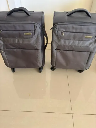 2 malas de bordo sansonite em tecido - usadas - com cadeado TSA