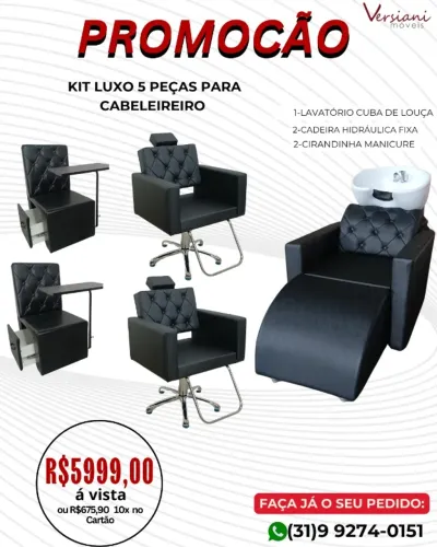 Kit salão luxo  3 peças para cabeleireiro e barbeiro 