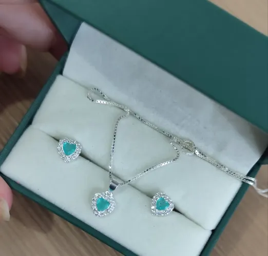 Conjunto feminino de prata 