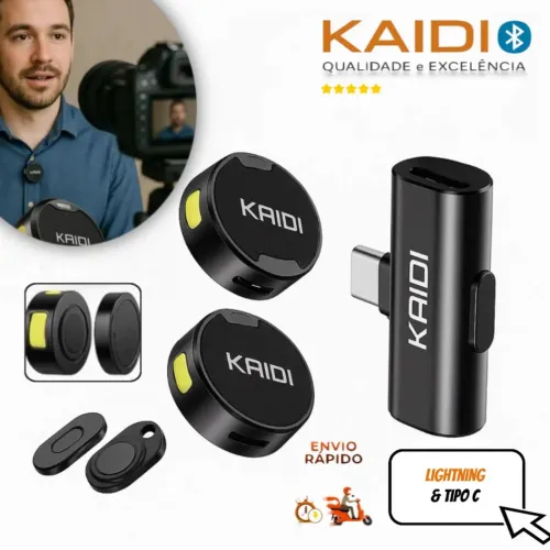 Microfone de lapela Bluetooth magnético