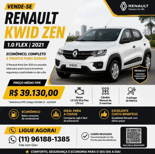 Renault Kwid Zen 1.0 Flex 12V 5P Mec. 2021