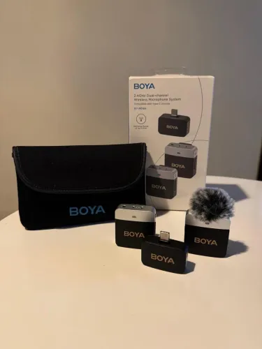 Kit Vlogger: Gimbal Aochuan Smart X Pro + Microfone Boya Duplo
