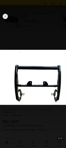 Para-choque impulsão com suporte para Guincho Ford Ranger 2013 2014!2015 2016 2017 2018