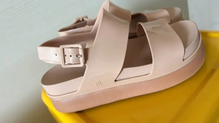 Sandália Melissa Cozy Sandal Platform Nude/Bege ? Usada em Ótimo Estado