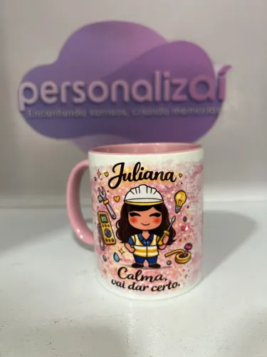 Caneca com alça colorida