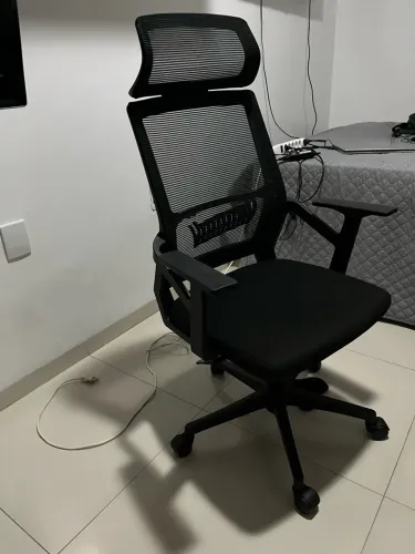 Cadeira Ergonômica de Escritório Presidente Mesh ? Apoio de Cabeça e Lombar