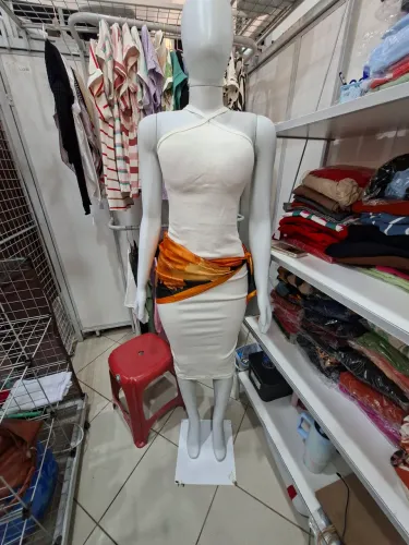 Vestido Longo Canelado Branco