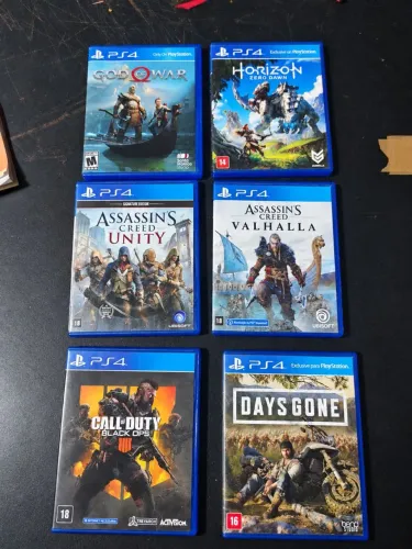 6 Jogos PS4 - God of War + Horizon + Assassin?s Creed + COD