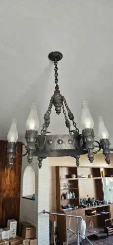 Lustre colonial em ferro forjado com 6 lâmpadas - 47cm
