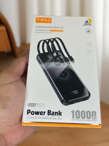 Carregador Portátil sem Fio Power Bank - BTE-17 A?Gold an9
