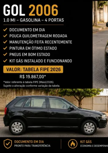 Volkswagen Gol GERAÇÃO IV TECH 1.0 8V MI TOTAL FLEX MEC. 4P 2006