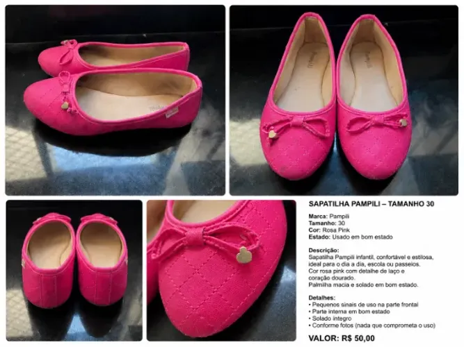 Sapatilha Pampilli Pink - 30