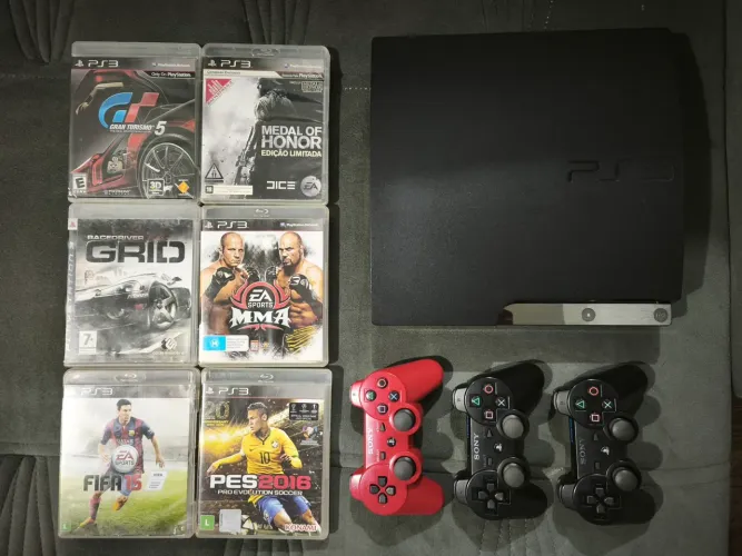 Ps3 + 3 controles + 6 jogos