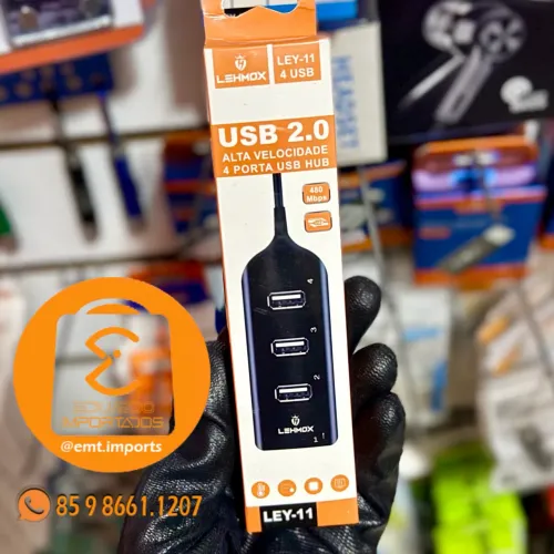 HUB com fio USB 4 Portas 2.0 480Mbps
