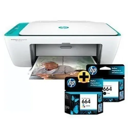 Impressora HP com cabo carregador