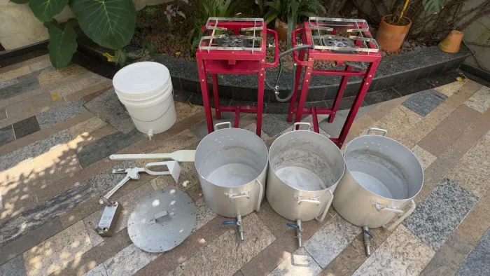 Kit Cervejeiro 35L + Chiller Duda Diesel + Fogões Alta Pressão