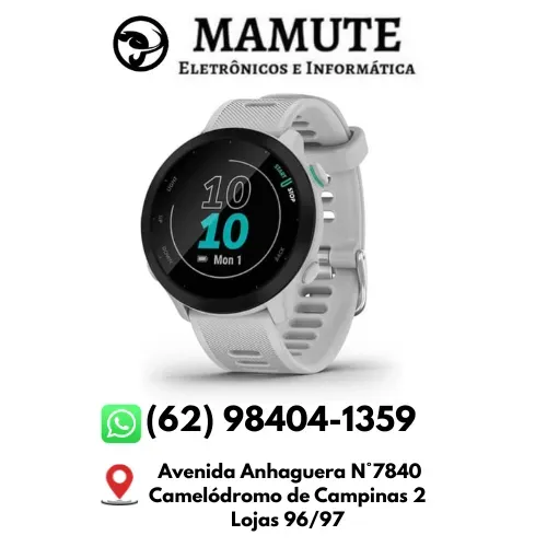 Relógio Garmin Forerunner 55 Gps e Mapas 42mm Longa Bateria Treinos Personalizados