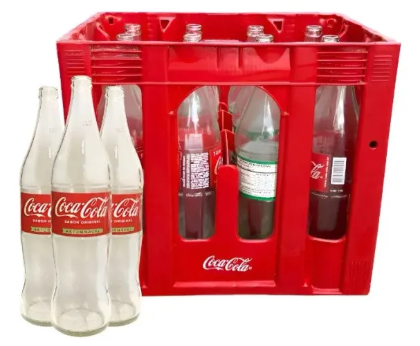 2 ENGRADADOS COCA-COLA RETORNÁVEL COM CASCO DE VIDRO 
