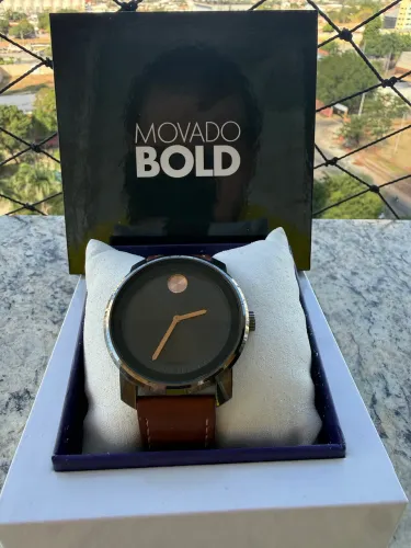 Relógio Movado Bold Original  - Caixa e Pulseira de Couro