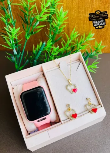 Kit Relógio Feminino Smartwatch